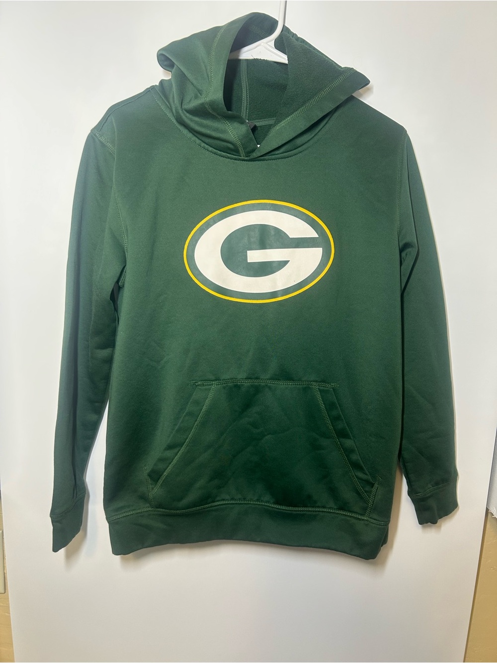 Team Apparel Green Hooded Pullover with White and Gold Logo